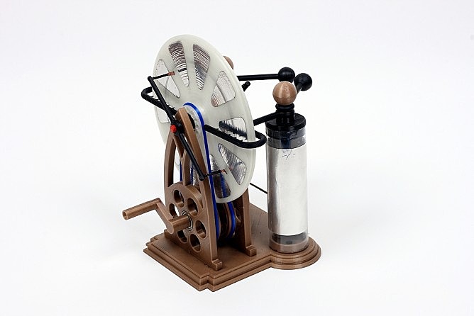 3-D printed Wimshurst machine crank