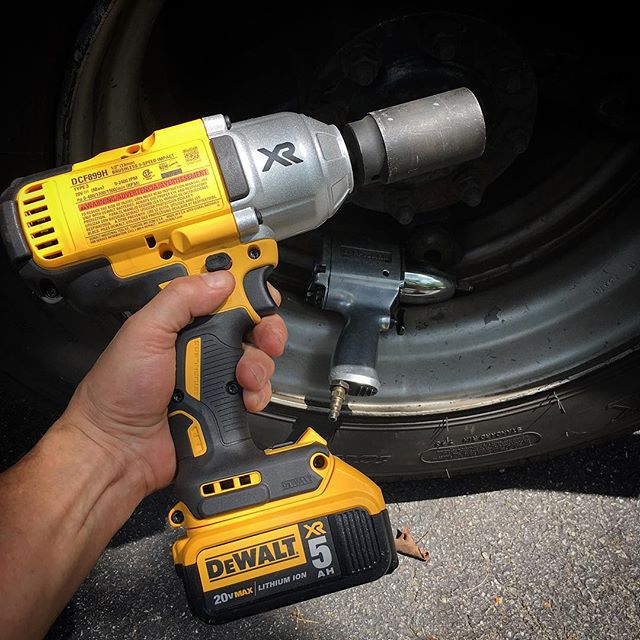 That bittersweet moment when an old favorite tool is so thoroughly surpassed by the performance of a new tool that you realize you will probably never use it again. This is the Hog-ring Anvil version of the DeWalt 1/2” impact wrench and it’s capable of something like 1,200 ft/lbs.
