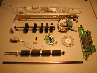 motors and parts salvaged from HP inkjet printer