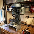The mill attachment from my lathe interfered with tailstock operations so I got a little XY table and chopped up a NEMA enclosure to make a base for it.